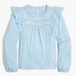 J. Crew Factory Long-sleeve eyelet ruffle top 2X